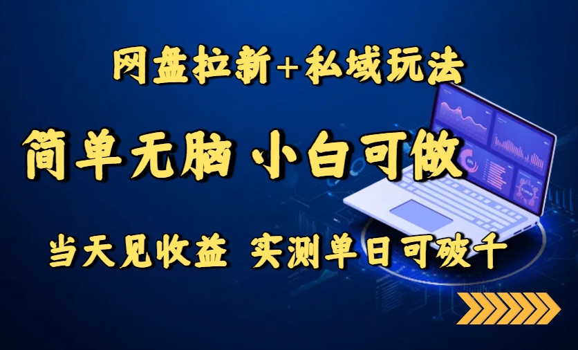 网盘拉新+私域玩法，简单无脑，小白可做，当天见收益，实测单日可破千-77so
