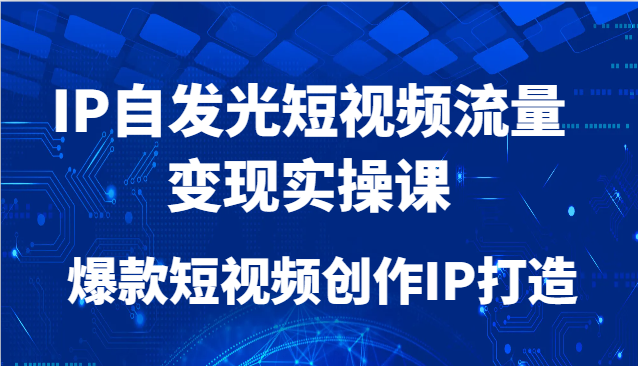 IP自发光短视频流量变现实操课，爆款短视频创作IP打造-77so