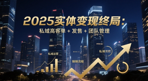 2025实体变现终局：私域高客单+发售+团队管理-77so