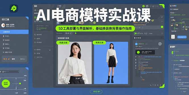 AI电商模特实战课，SD工具部署与界面解析，基础换装换背景操作指南-77so