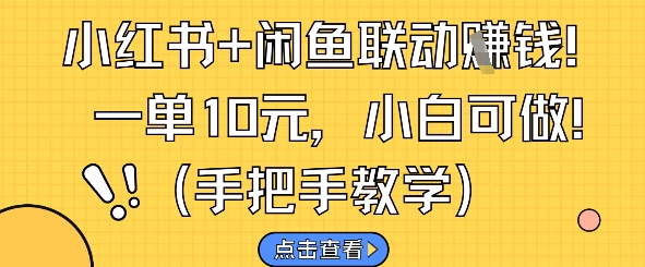 小红书+闲鱼联动挣钱，一单10元，小白可做-77so