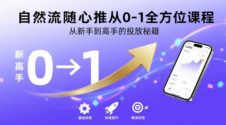自然流随心推从0-1全方位课程，从新手到高手的投放秘籍-77so