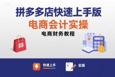 拼多多店快速上手版电商会计实操-电商财务教程-77so