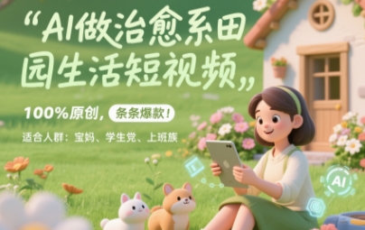 AI做治愈系田园生活短视频，100%原创，条条爆款，无脑矩阵， 适合小白-77so