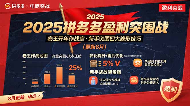 2025拼多多盈利突围战：卷王开年作战室，新手突围四大隐形技巧(更新8月-77so