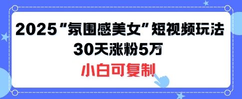 不露脸也能火！2025“氛围感美女”短视频玩法，30天涨粉5W小白可复制-77so