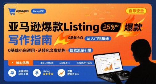 亚马逊爆款Listing写作方法，亚马逊0基础小白也能写爆款自带流量的Listing-77so