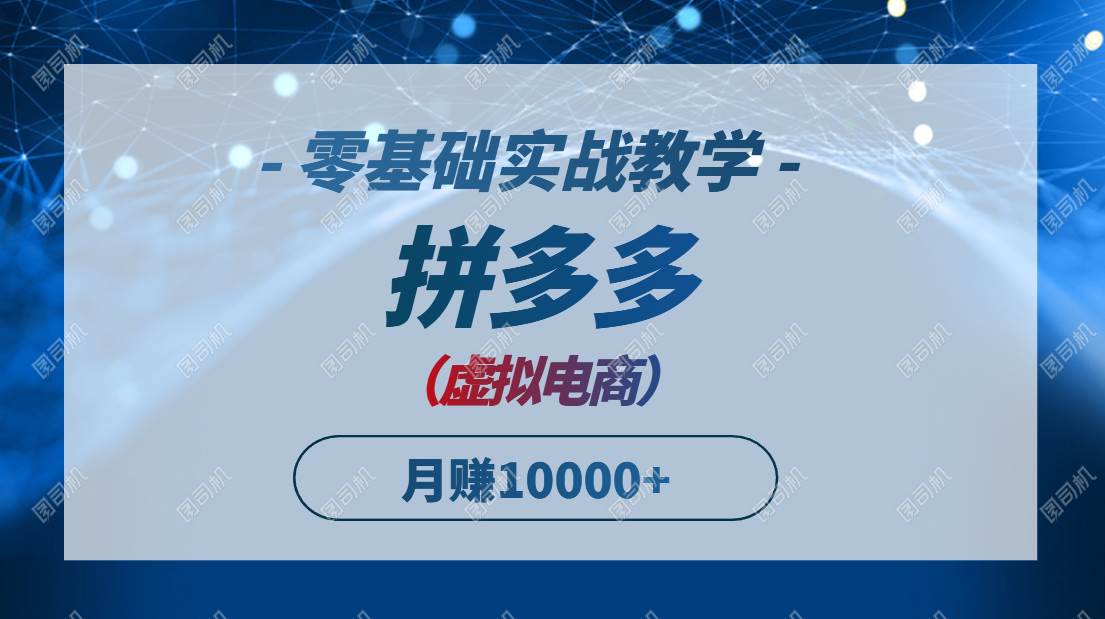 （14880期）拼多多虚拟电商，零基础实战教学，快速打爆商品，新手也能月入10000+-77so
