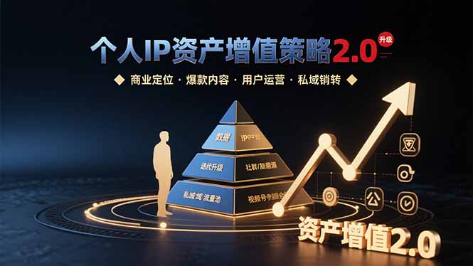 个人IP资产增值策略2.0 拆解商业定位/爆款内容/用户运营/私域销转四大模块-77so