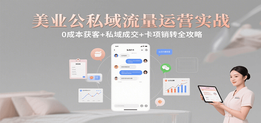 美业公私域流量运营实战：0成本获客+私域成交+卡项销转全攻略-77so