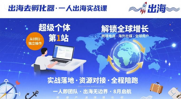 出海去孵化器，一人出海实战课，超级个体第1站，解锁全球增长-77so