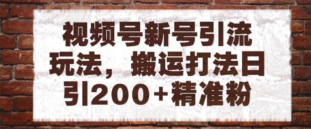 视频号新号引流玩法，搬运打法日引200+精准粉，可矩阵放大【揭秘】-77so