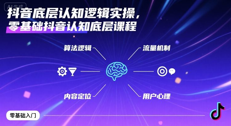 抖音底层认知逻辑实操，零基础抖音认知底层课程-77so