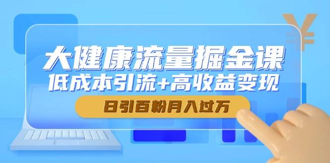 大健康流量掘金课，低成本引流+高收益变现，日引百粉月入过万-77so
