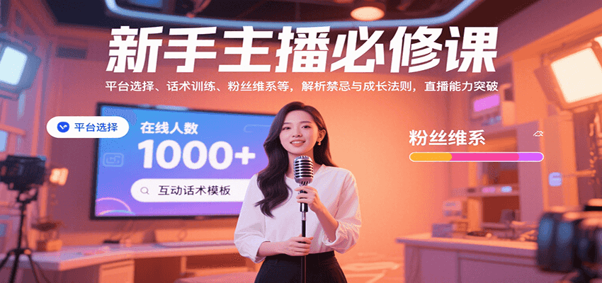 新手主播必修课：平台选择、话术训练、粉丝维系等，解析禁忌与成长法则，突破直播能力-77so