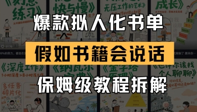 最新爆款拟人化书单玩法，假如书籍会说话，保姆级教程-77so