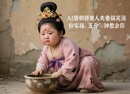AI唐朝胖美人夫妻搞笑涨粉实操，五分钟教会你-77so