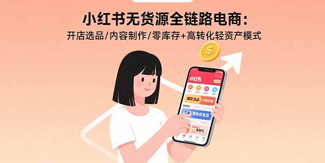 小红书无货源全链路电商：开店选品/内容制作/零库存+高转化轻资产模式-77so