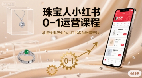珠宝人小红书0-1运营课程，掌握珠宝行业的小红书多种账号玩法-77so
