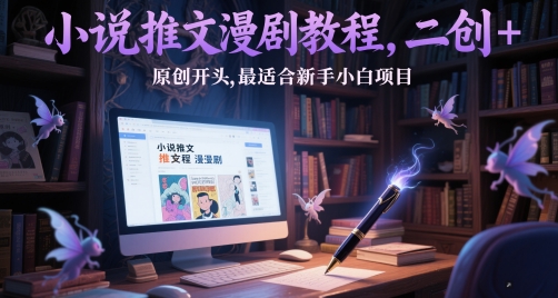 小说推文漫剧教程，二创+原创开头，最适合新手小白项目-77so