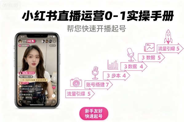 小红书直播运营0-1实操手册，帮您快速开播起号-77so