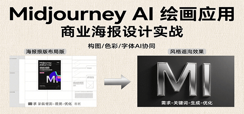 Midjourney AI绘画应用，关键词指令解析、漫画头像制作、海报设计、3D人物生成等-77so