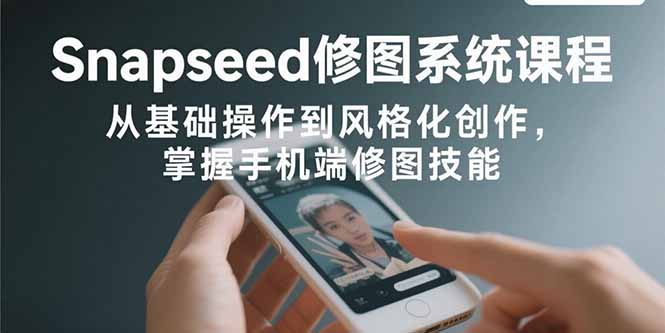 Snapseed修图系统课程：从基础操作到风格化创作，掌握手机端修图技能-77so
