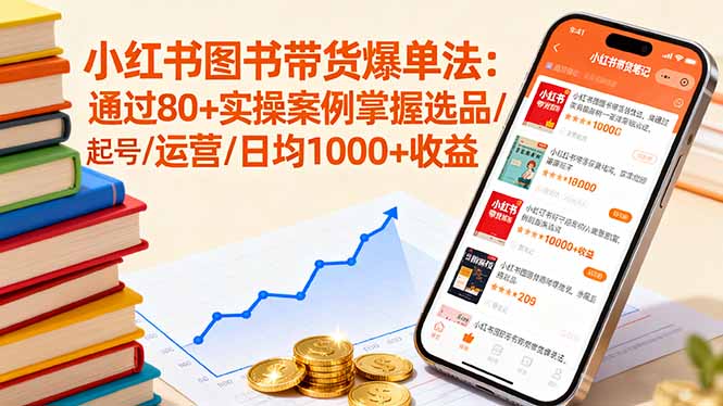 小红书图书带货爆单法：通过80+实操案例掌握选品/起号/运营/日均1000+收益-77so