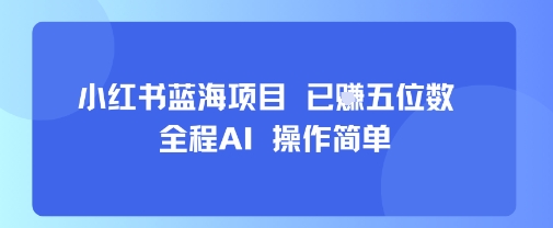 小红书蓝海项目，全程AI，操作简单，已挣五位数-77so