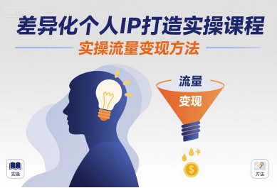 差异化个人IP打造实操课程，实操流量变现方法-77so