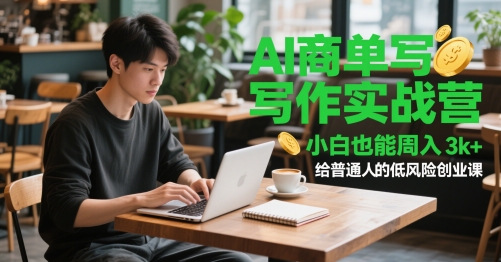 AI商单写作实战营，小白也能周入3k+，给普通人的低风险创业课-77so