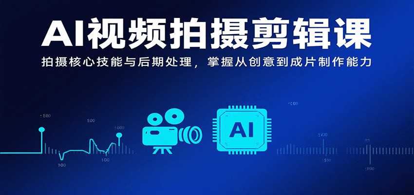 AI视频拍摄剪辑课，拍摄核心技能与后期处理，掌握从创意到成片制作能力-77so