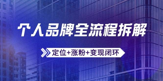 （14799期）个人品牌全流程拆解：定位+涨粉+变现闭环，微信生态运营与资源整合-77so