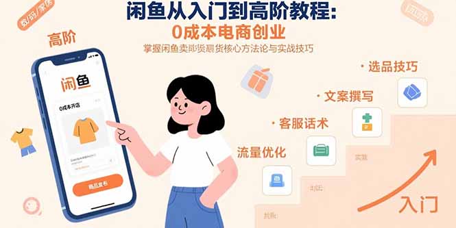 闲鱼从入门到高阶教程：0成本电商创业，掌握闲鱼卖货核心方法论与实战技巧-77so