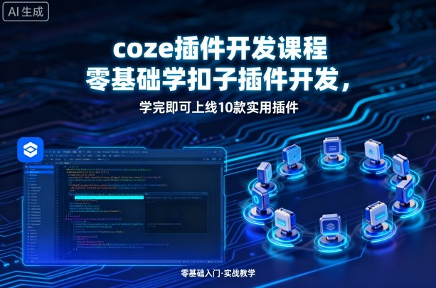 coze插件开发课程，零基础学扣子插件开发，学完即可上线10款实用插件-77so