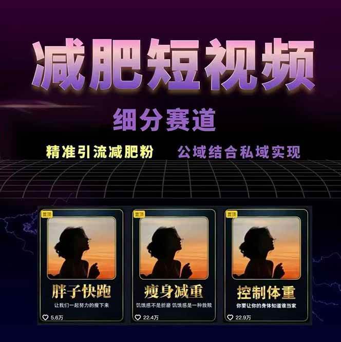 图片[2]-减肥短视频运营实战课：含素材制作、剪映教学，讲精准引流、变现设计与内容模板技巧-77so