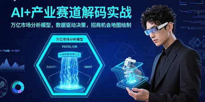 AI+产业赛道解码实战：万亿市场分析模型，数据驱动决策，招商机会地图绘制-77so