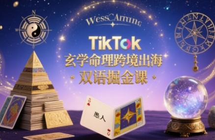 TikTok玄学命理跨境出海双语掘金课，手把手教你用命理知识精准直击海外用户痛点-77so