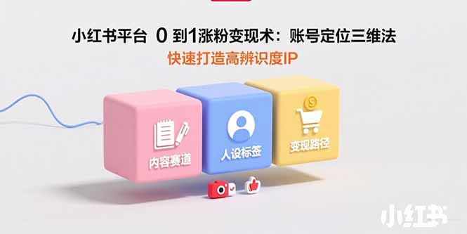 小红书平台0到1涨粉变现术：账号定位三维法，快速打造高辨识度IP-77so