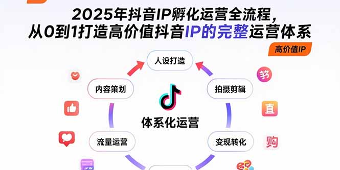 2025年抖音IP孵化运营全流程，从0到1打造高价值抖音IP的完整运营体系-77so