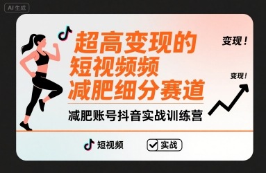 超高变现的短视频减肥细分赛道，减肥账号抖音实战训练营-77so