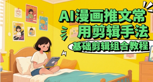 AI漫画推文常用剪辑手法，基础剪辑组合教程-77so