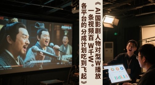 AI三国影视剧人物对口型唱歌玩法，一条视频百W千W播放，各平台的分成计划吃到飞起-77so