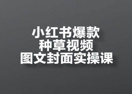 小红书爆款种草视频图文封面实操课，​开店、选品、引流、变现全流程-77so