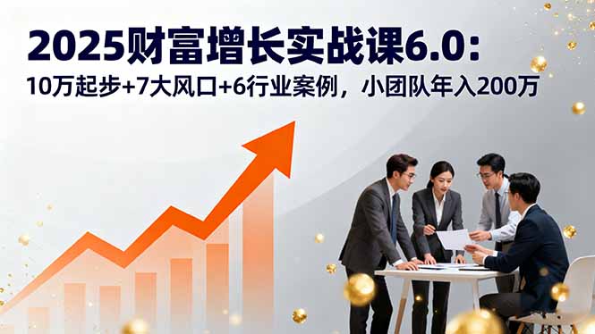 2025财富增长实战课6.0：10万起步+7大风口+6行业案例，小团队年入200万-77so