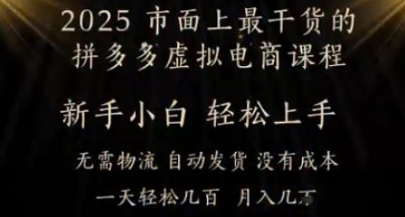 25年最干货的拼多多虚拟电商课程，小白轻松上手，月入过w只是门槛!虚拟电商，如皓月见青天-77so