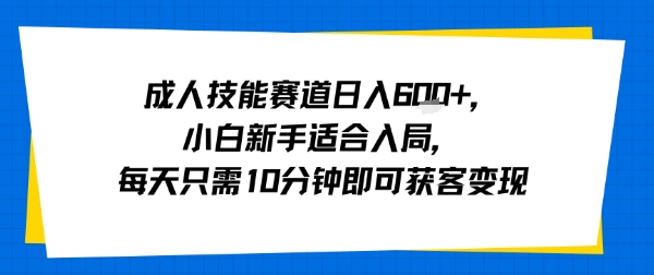 成人技能赛道日入多张，小白新手适合入局，每天只需10分钟即可获客变现-77so