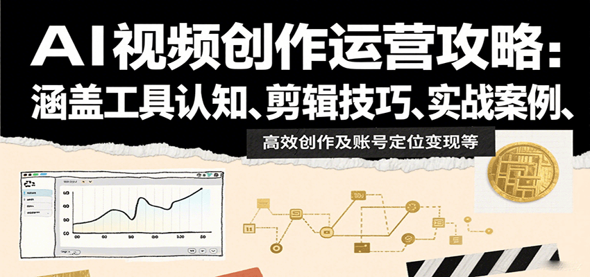 AI视频创作运营攻略：涵盖工具认知、剪辑技巧、实战案例、高效创作及账号定位变现等-77so