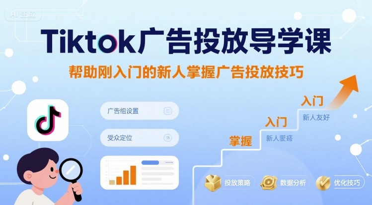 Tiktok广告投放导学课，帮助刚入门的新人掌握广告投放技巧-77so