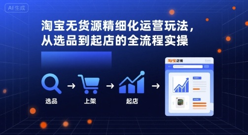 淘宝无货源精细化运营玩法，从选品到起店的全流程实操-77so